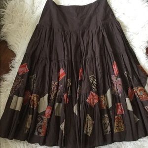 Long, full patched skirt